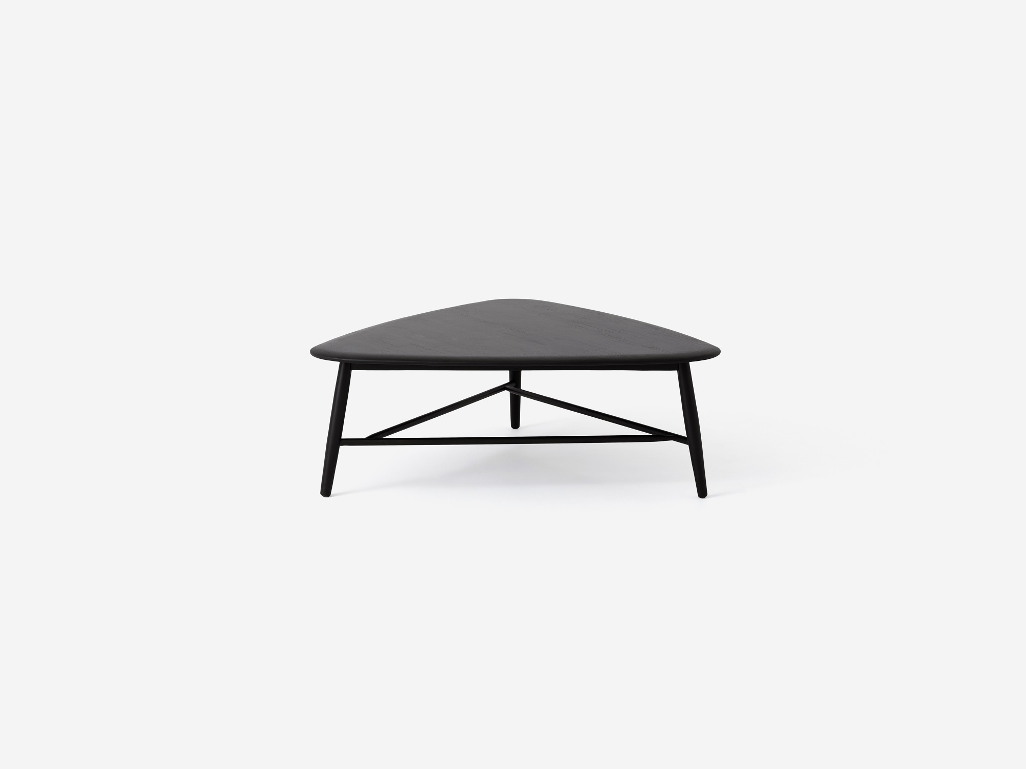 Back view of large black tri coffee table